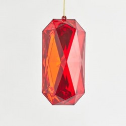 HANGING ORNAMENT, DIAMOND, RED, 11x8x22cm 600-44089