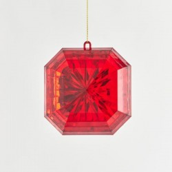 HANGING ORNAMENT, DIAMOND, SQUARE, RED, 12x5x13cm 600-44124