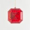 HANGING ORNAMENT, DIAMOND, SQUARE, RED, 12x5x13cm 600-44124