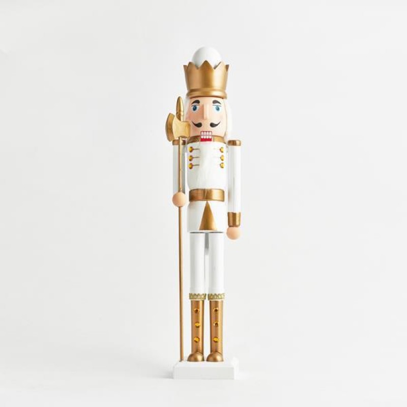 NUTCRACKER, PLASTIC, WHITE GOLD, 55cm 600-44151