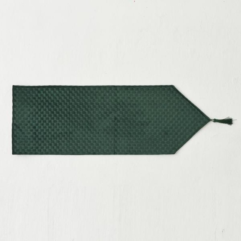TABLE RUNNER, EMERALD GREEN, VELVER, 180x32cm 600-44170