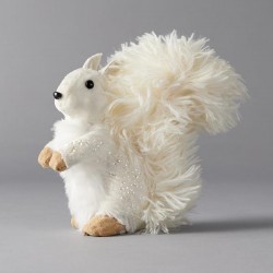 VELVET SQUIRREL, WHITE, 20x8x16cm 600-44423