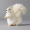 VELVET SQUIRREL, WHITE, 20x8x16cm 600-44423