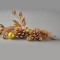 PINECONES, BALLS, PINE NEEDLES, WHITE PEARLIZED BERRIES, SET 14PCS 600-44444