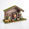 WOODEN STABLE WITH 9 PORCELAIN FIGURES, 40x15x25cm 600-44532