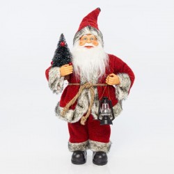 SANTA CLAUS, RED WITH TREE, 30cm 600-44613
