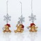 ACRYLIC ORNAMENT, GOLD BEAR WITH SNOWFLAKE, WITH GLITTER, 6x9,8cm 600-44617