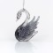 ACRYLIC SWAN, WITH WHITE DARK GREY, 7x10,2cm 600-44645