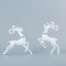 ACRYLIC REINDEER, WHITE WITH SILVER, 2 DESIGNS, 14,5x14cm 600-44670