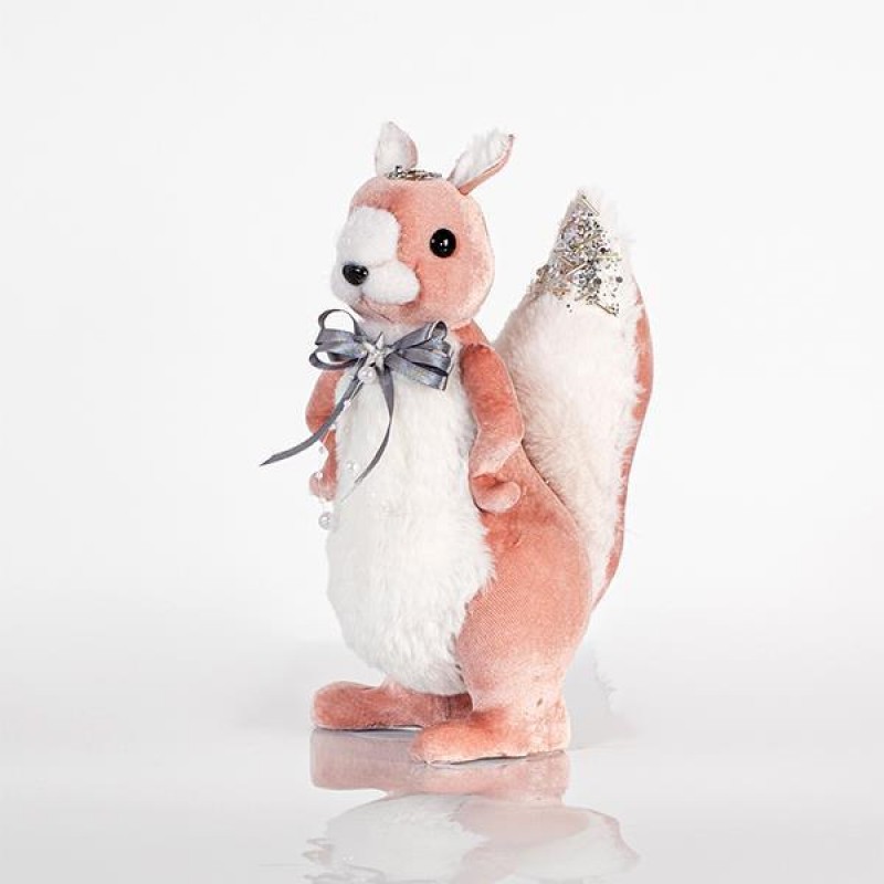 VELVET SQUIRREL, PINK, 15x27cm 600-44682