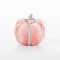 VELVET PUMPKIN, PINK, WITH PINK FEATHERS, 8x8cm 600-44689