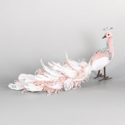 VELVET PEACOCK, PINK, 35x11cm 600-44692