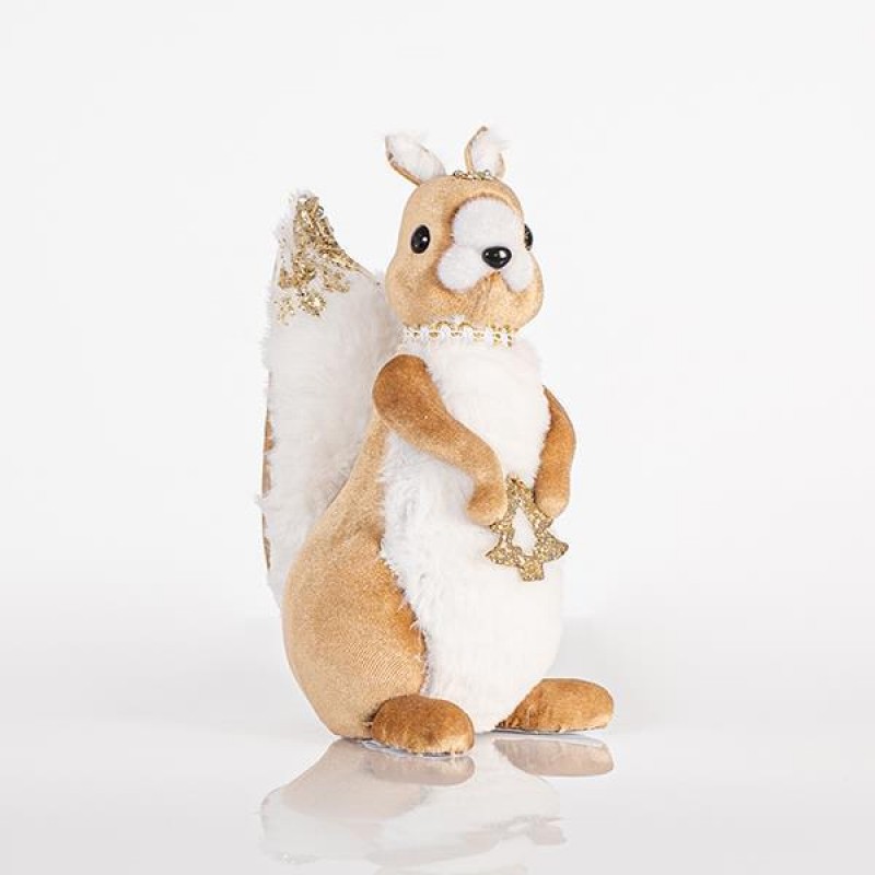 VELVET MRS. SQUIRREL, MOCHA, 15x27cm 600-44699
