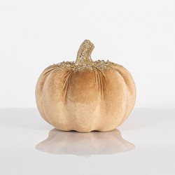 VELVET PUMPKIN, MOCHA, WITH GOLD GLITTER, 20x16cm 600-44703