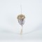 VELVET HANGING ACORN, GREY, WITH GLITTER, 8x20cm 600-44720