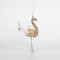 VELVET HANGING SWAN, MOCHA, 13x22cm 600-44722
