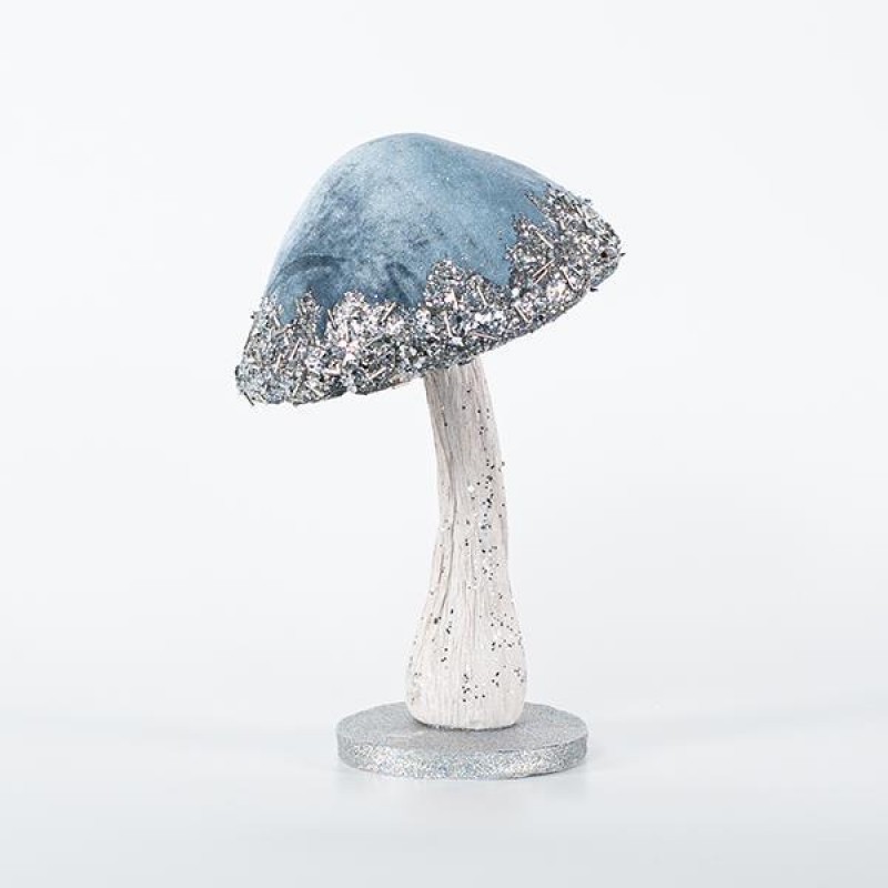 VELVET MUSHROOM, BLUE, 16x26cm 600-44740
