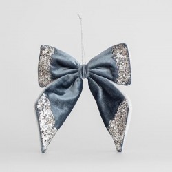 VELVET BOW, BLUE, 20x20cm 600-44749