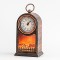 PLASTIC BLACK FIREPLACE CLOCK, VINTAGE COPPER COLOR, 3 LED, BATTERY OPERATED, TIMER, WITH FLAME EFFECT, 15x12x27,5cm 600-44789