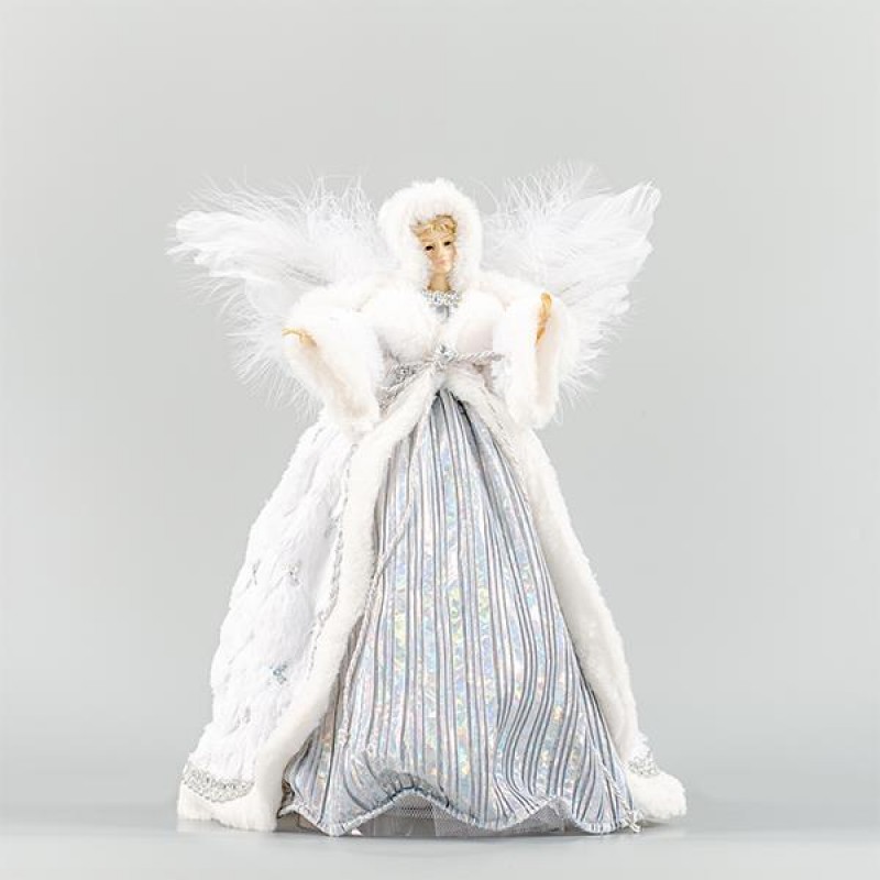 FAIRY TOP TREE, WHITE WITH SILVER, 40cm 600-44804