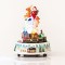 SANTA ON REINDEER, WITH TRAIN, 7 LED, WITH ADAPTOR, WITH MUSIC AND MOVEMENT, 14,5x14,5x20,5cm 600-44807