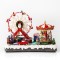 AMUSEMENT PARK, WITH WHEEL AND CAROUSSEL, WITH TRANSFORMER, 68 LED, WITH MUSIC AND MOVEMENT, 40x27x30,5cm 600-44809