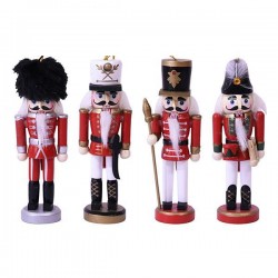 NUTCRACKER, RED-WHITE-BLACK, 4 DESIGNS, SET 4PCS, 13cm 600-44818