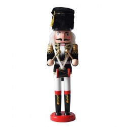 NUTCRACKER, BLACK-WHITE, WITH DRUM, 30cm 600-44820