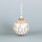 GLASS BALL, WHITE WITH GOLD DESIGNS, 10cm, PCS 1 600-44862
