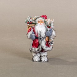 RED SANTA, WITH GREY FUR, 30cm 600-44886