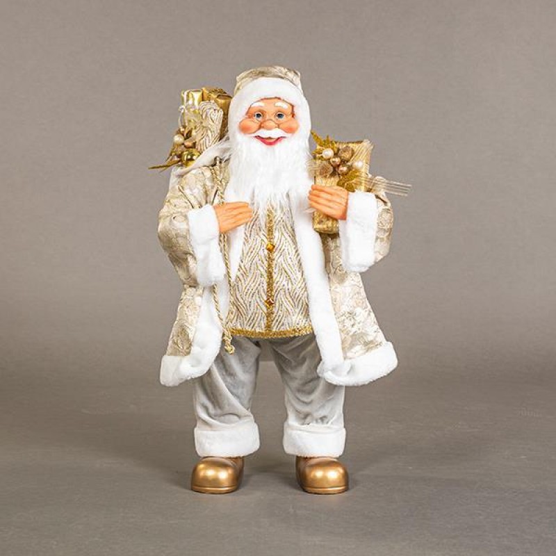 WHITE SANTA, WITH GOLD, 80cm 600-44887