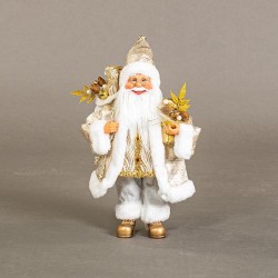 WHITE SANTA, WITH GOLD, 40cm 600-44889