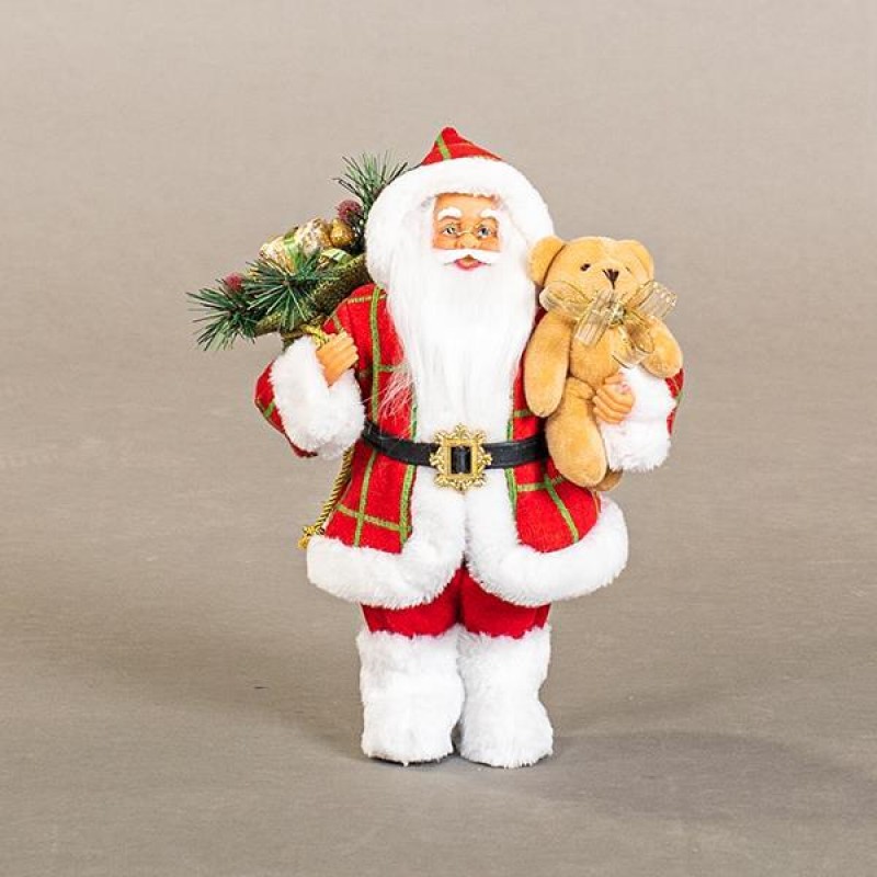 RED SANTA, WITH WHITE FUR, 30cm 600-44898