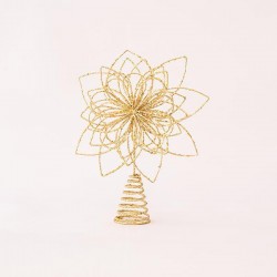 WIRE TOP TREE, FLOWER, GOLD, 30x24cm 600-44923
