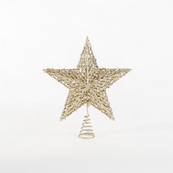 WIRE TOP TREE, LIGHT GOLD, STAR, 30,5x34,5cm 600-44931