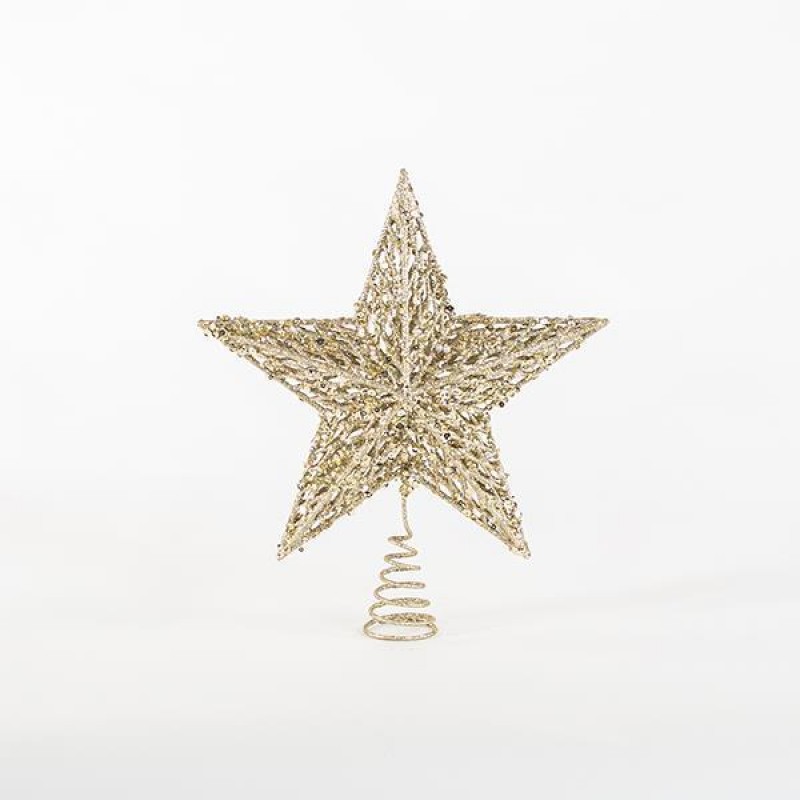WIRE TOP TREE, LIGHT GOLD, STAR, 30,5x34,5cm 600-44931