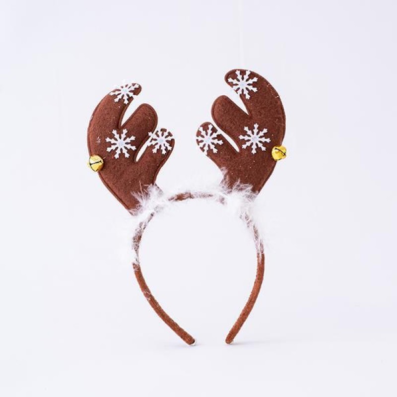 HEADBAND DEER HORNS, WITH BELLS, BROWN, 18x1,5x24cm 600-44935