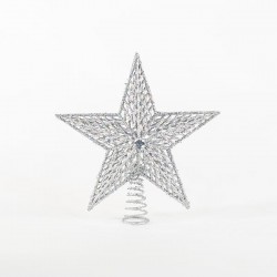 PLASTIC TOP TREE, GLITTER, SILVER, 29,5x33cm 600-44937