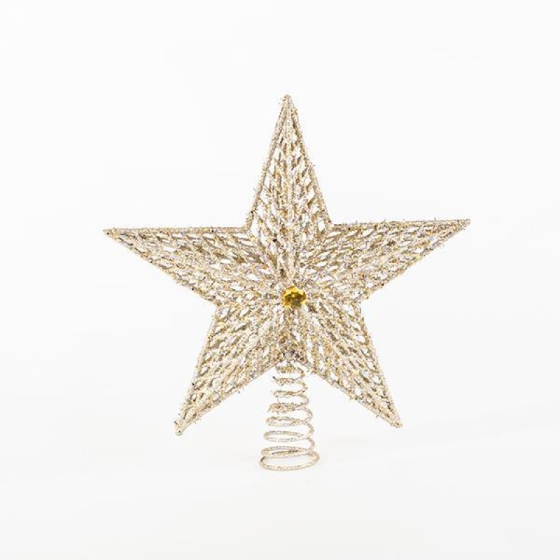 PLASTIC TOP TREE, GLITTER, CHAMPAGNE, 29,5x33cm 600-44941