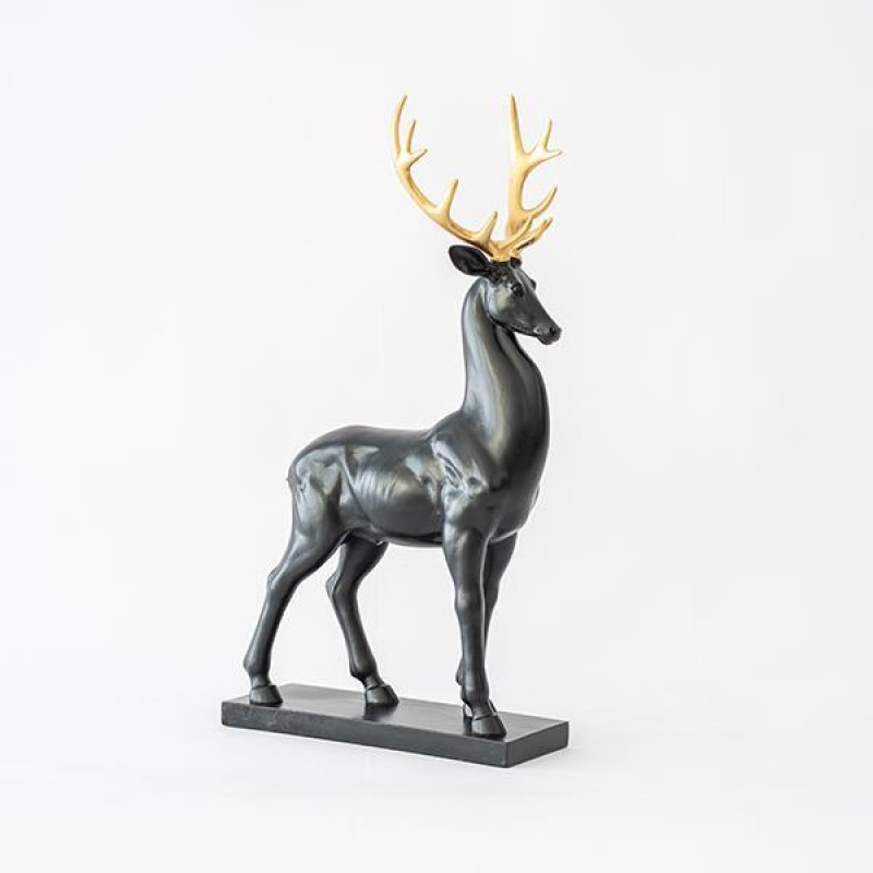 TABLE DECORATIVE, DEER, BLACK, 32x55,5cm 600-44953