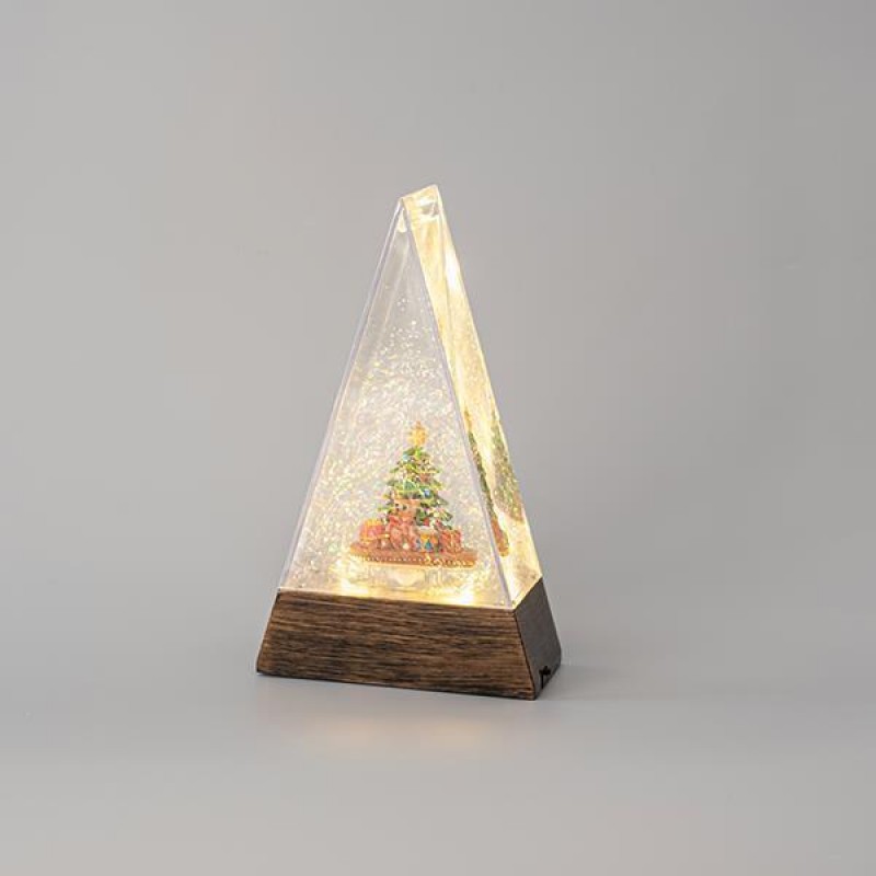 PLASTIC CONE, ADAPTOR OR BATTERY OPERATED, WITH TREE AND BEAR INSIDE, 15x7x25,3cm 600-44955
