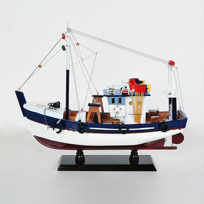 BOAT, BLUE-WHITE-RED, 38x12x34cm 600-44997
