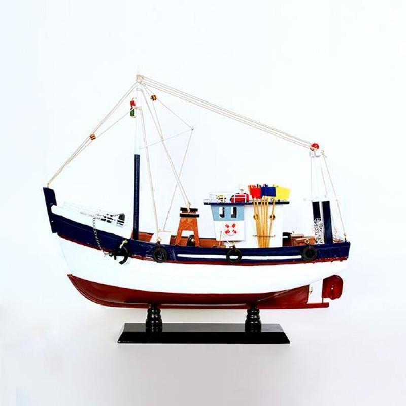 BOAT, BLUE-WHITE-RED, 45x14x39cm 600-44998