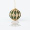 GLASS BALL, GREEN, WITH GOLD GLITTER, SET 4PCS, 8cm 600-45038
