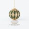 GLASS BALL, GREEN, WITH GOLD GLITTER, SET 4PCS, 10cm 600-45039