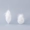 GLASS ORNAMENT, WHITE WITH FEATHERS AND SEQUINS, IN 2 SHAPES, SET 4PCS, 8cm 600-45051