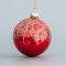 GLASS BALL, RED, WITH GOLD GLITTER, SET 4PCS, 8cm 600-45061