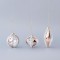 GLASS ORNAMENT, TRANSPARENT, WITH CHAMPAGNE DESIGNS AND SILVER GLITTER, 3 SHAPES, SET 4PCS, 8 AND 13cm 600-45083
