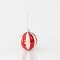 GLASS BALL, WHITE-RED, WITH BEADS, SET 4PCS, 8cm 600-45086