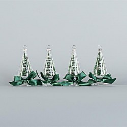 GLASS LITTLE TREE, SET 4PCS, 4,2x9,5cm 600-45130